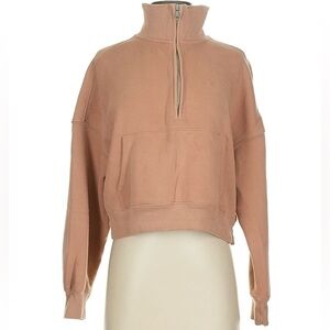 Abercrombie & Fitch Beige Fleece-Lined 1/2 Zip Size Small